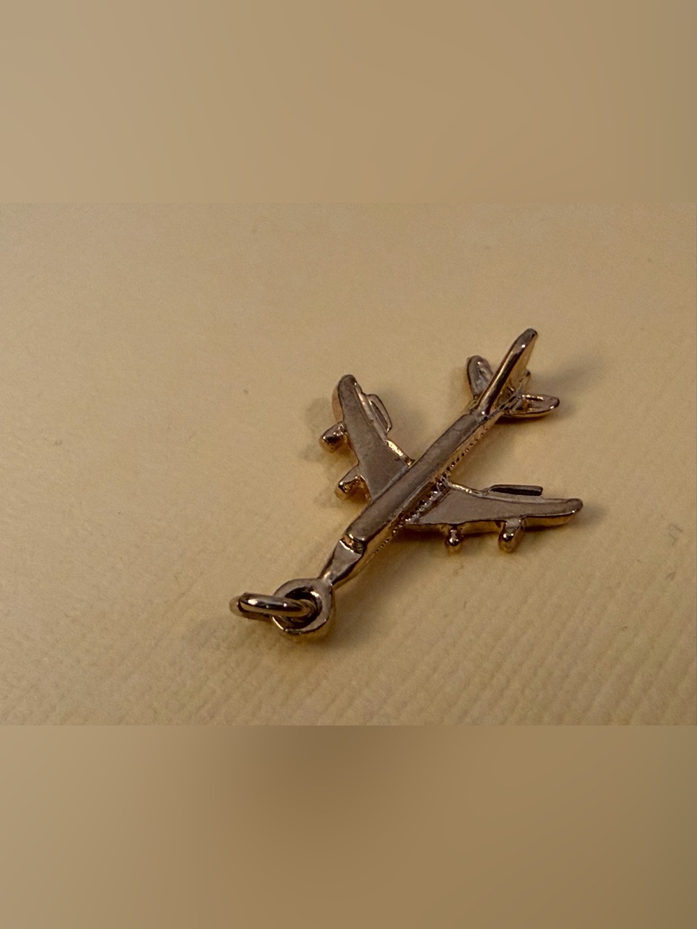 Vintage Airplane Gold Tone Charm